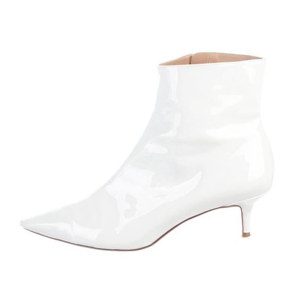 RAYE Shoes - White Patent Leather Ankle Booties